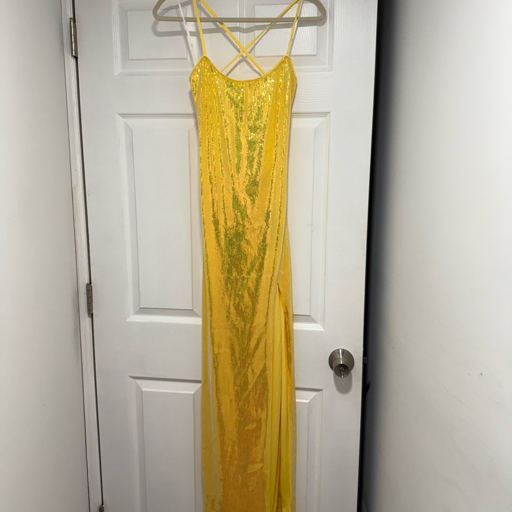 Lulus Yellow Sequin Dress